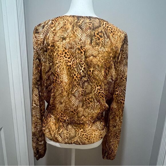 NWT L'AGENCE Multi Animal Printed Drawstring Blouse size medium - Picture 10 of 12